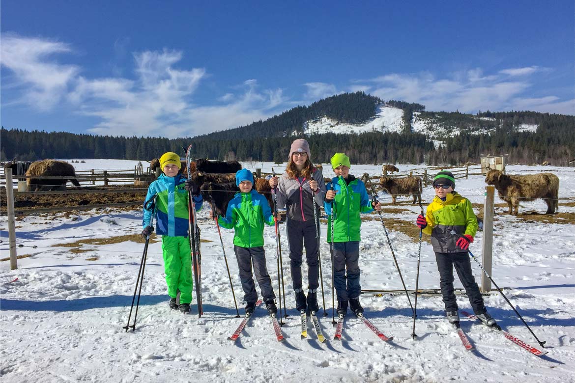 Nordic skiing with children