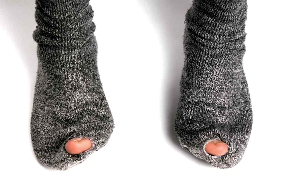 Socks with holes in them